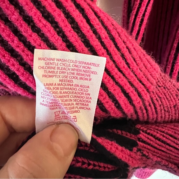 Pink & black ribbed  long sleeves sweater size XXL - Picture 6 of 7